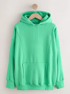 Fluro Green Relaxed Fit Longline Hoodie
