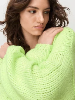 Fluro Green Soft Touch Chunky Knit Cardigan