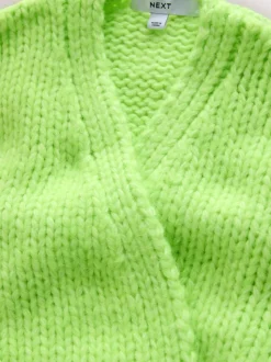 Fluro Green Soft Touch Chunky Knit Cardigan