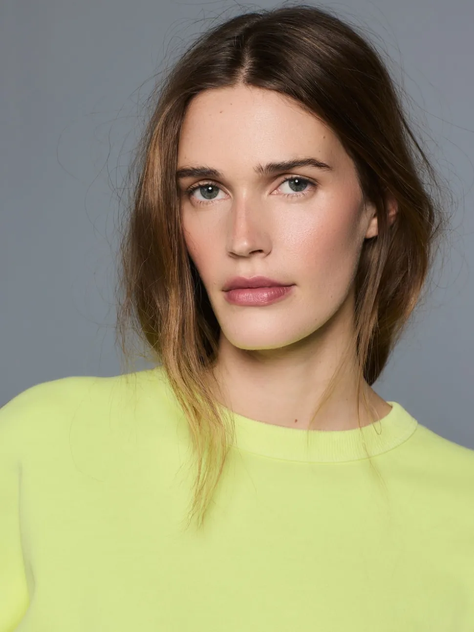 Fluro Lime Crew Neck Washed Sweatshirt