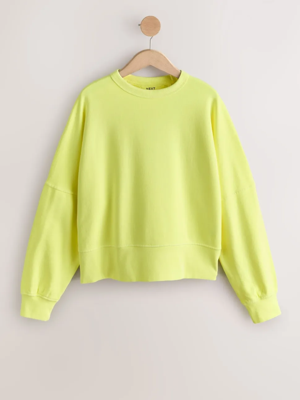 Fluro Lime Crew Neck Washed Sweatshirt