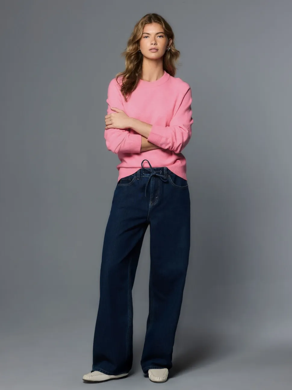 Fluro Pink Supersoft Crew Neck Long Sleeve Jumper