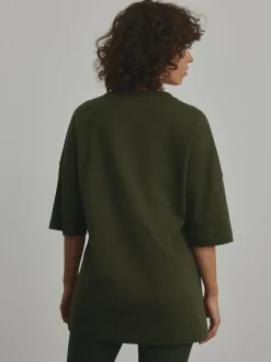 Forest Green Relaxed Fit Heavyweight Longline T-Shirt