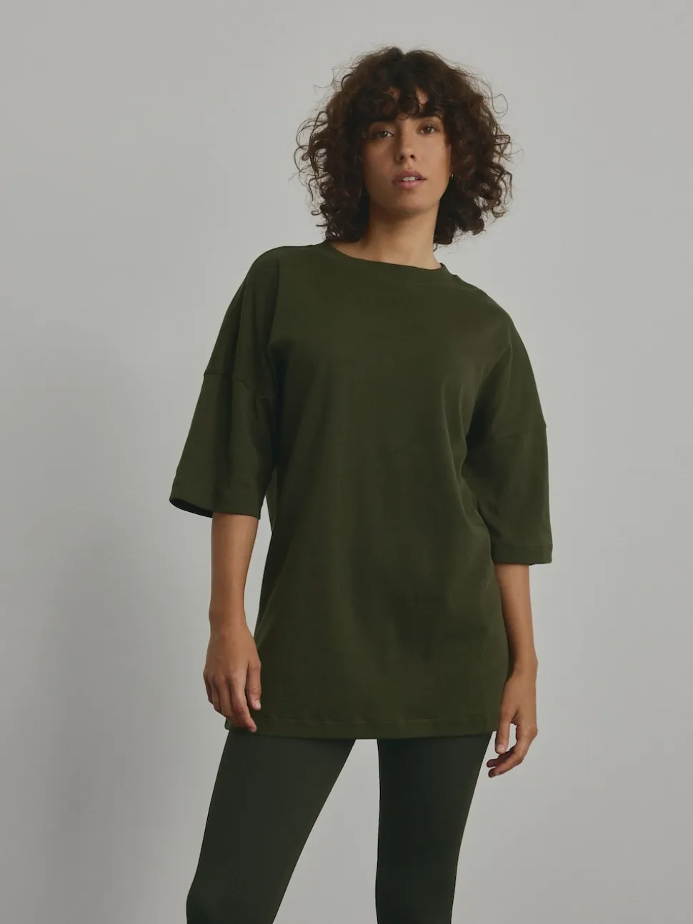 Forest Green Relaxed Fit Heavyweight Longline T-Shirt