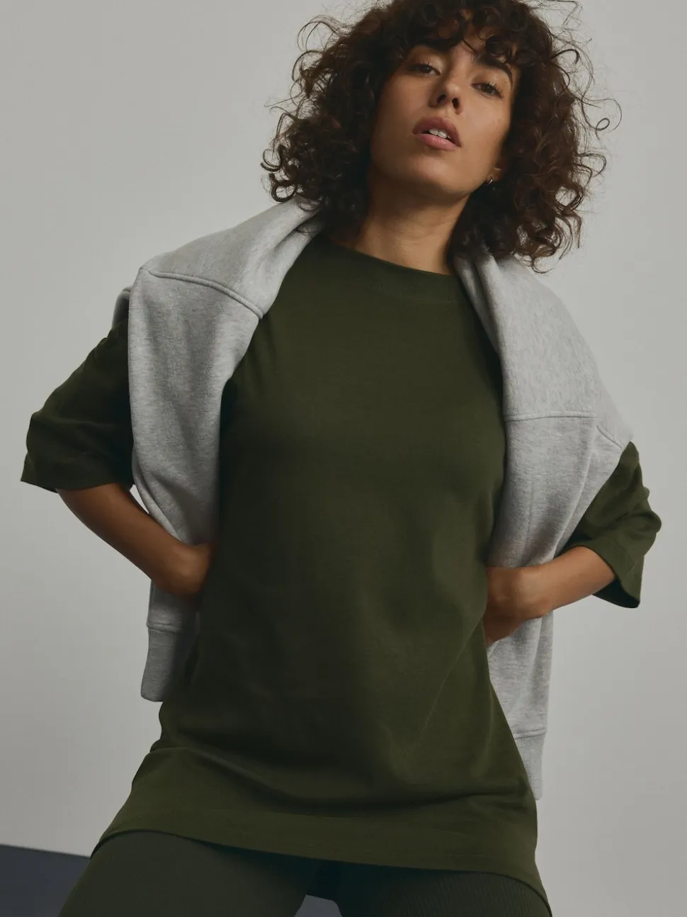 Forest Green Relaxed Fit Heavyweight Longline T-Shirt