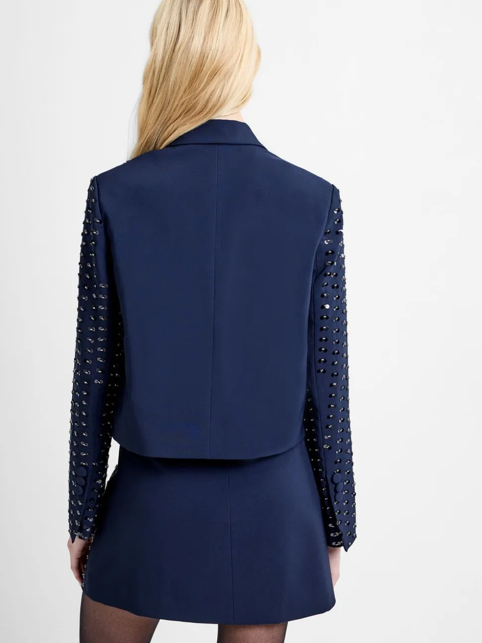 French Connection Blue Sherry Embellished Blazer