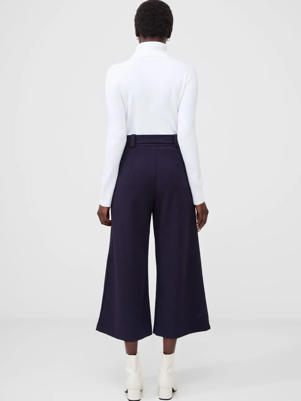 French Connection Blue Whisper Belted Culottes