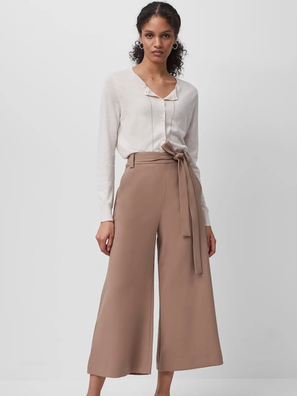 French Connection Brown Whisper Belted Culottes