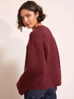 Friends Like These Berry Red Honeycomb Detail Jumper
