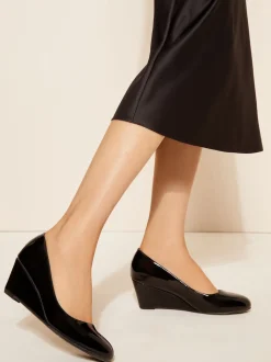 Friends Like These Black Standard Fit Mid Wedge Round Toe Court Shoes