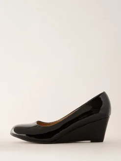 Friends Like These Black Standard Fit Mid Wedge Round Toe Court Shoes