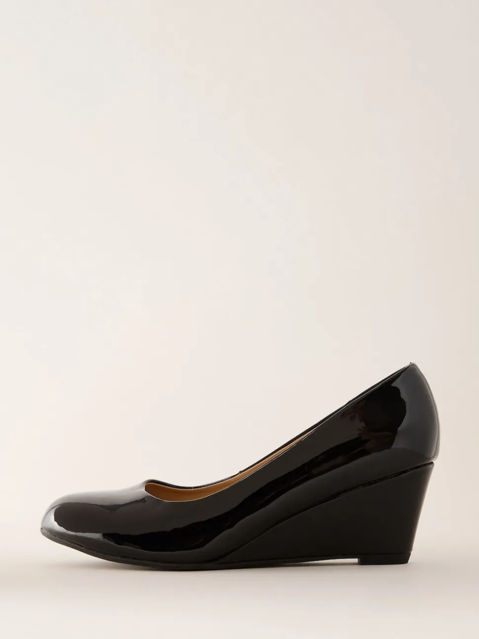Friends Like These Black Standard Fit Mid Wedge Round Toe Court Shoes