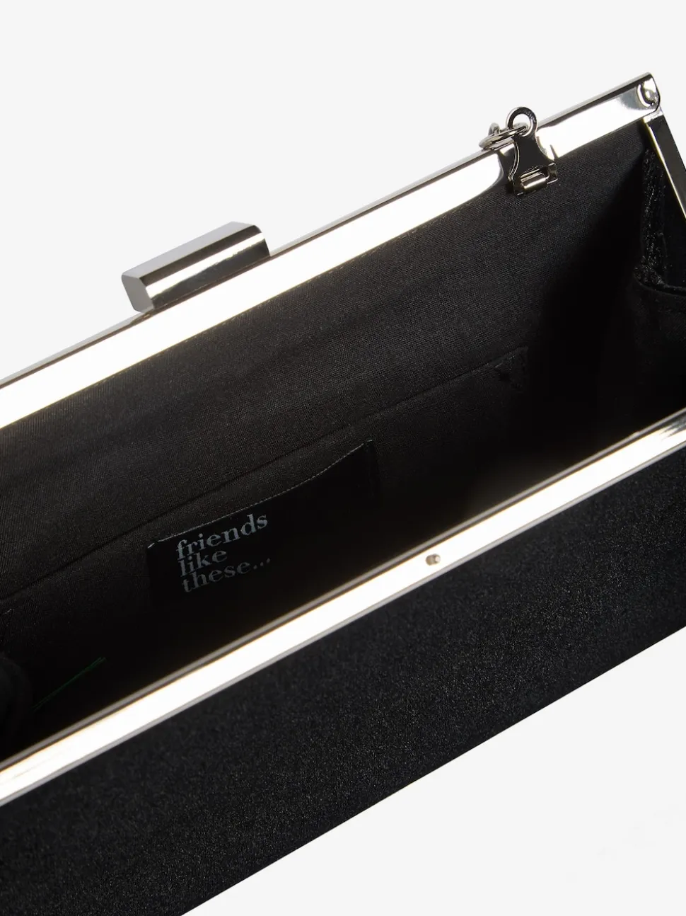 Friends Like These Black Velvet Occasion Clutch Bag