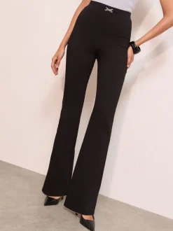 Friends Like These Black Trim Sculpting Stretch Flared Trousers