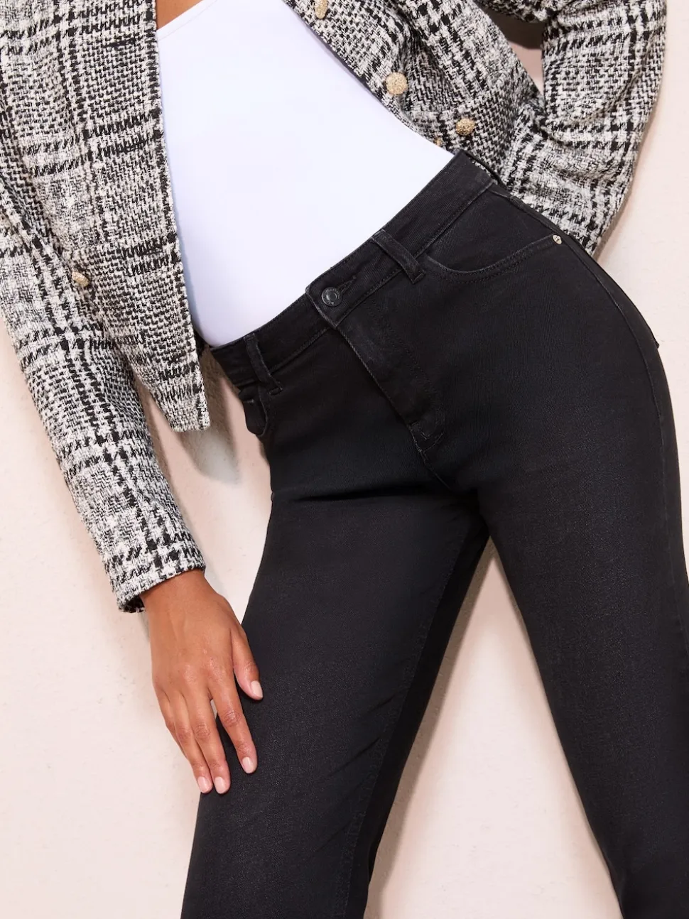 Friends Like These Black Denim Petite Ankle Straight Leg Jeans
