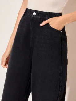 Friends Like These Black Denim Barrel Jeans