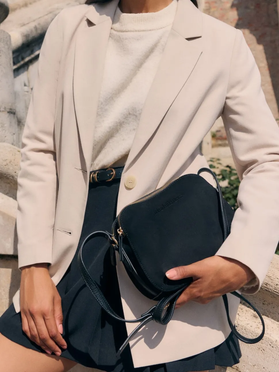 Friends Like These Black Double Compartment Cross-Body Bag