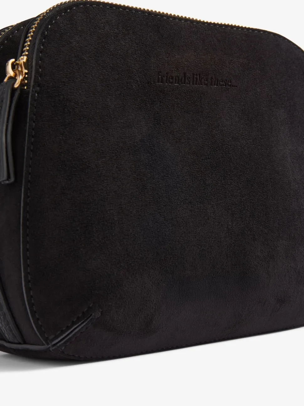 Friends Like These Black Double Compartment Cross-Body Bag