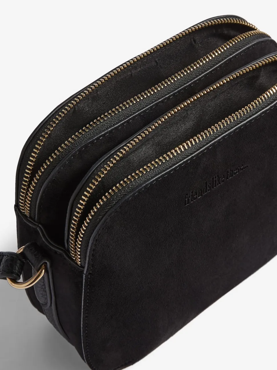 Friends Like These Black Double Compartment Cross-Body Bag