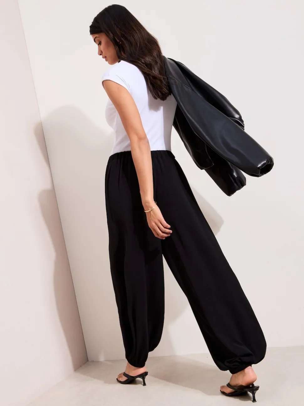 Friends Like These Black Balloon Trousers With Elasticated Waist