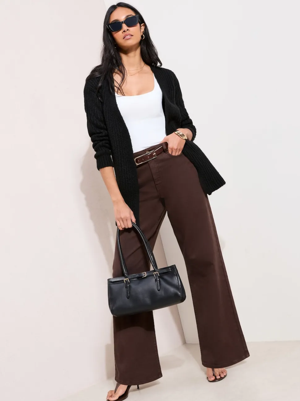 Friends Like These Black Chunky Longline Cardigan