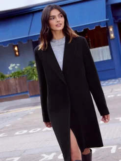 Friends Like These Black Tailored Mid Length Single Button Coat