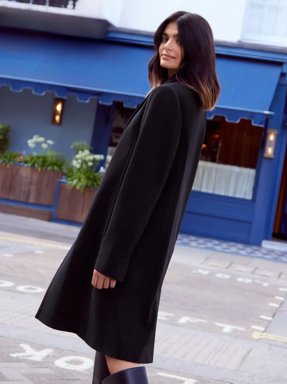 Friends Like These Black Tailored Mid Length Single Button Coat