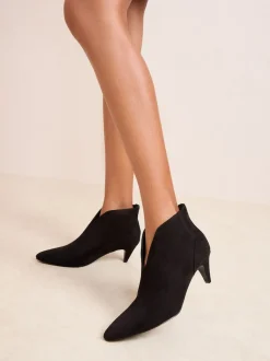 Friends Like These Black Faux Suede Standard fit Formal Mid Heel Shoe Boots