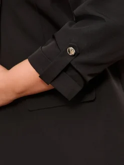 Friends Like These Black Curve Edge to Edge Tailored Sleeve Detail Blazer