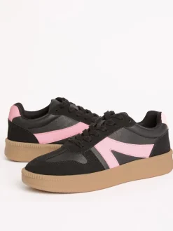 Friends Like These Black Standard Fit Lace Up Retro Gumsole Sports Trainers