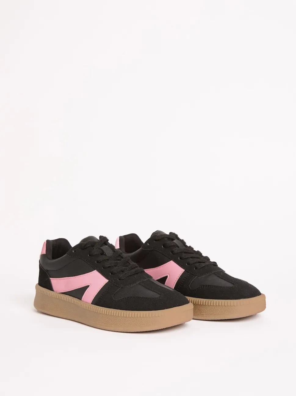Friends Like These Black Standard Fit Lace Up Retro Gumsole Sports Trainers