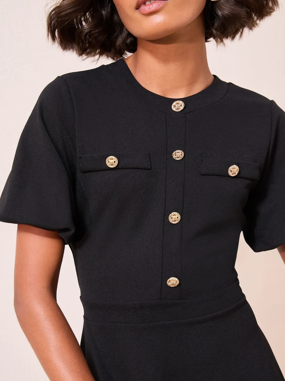 Friends Like These Black Military Midi Dress