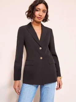 Friends Like These Black Cinched Waist Blazer