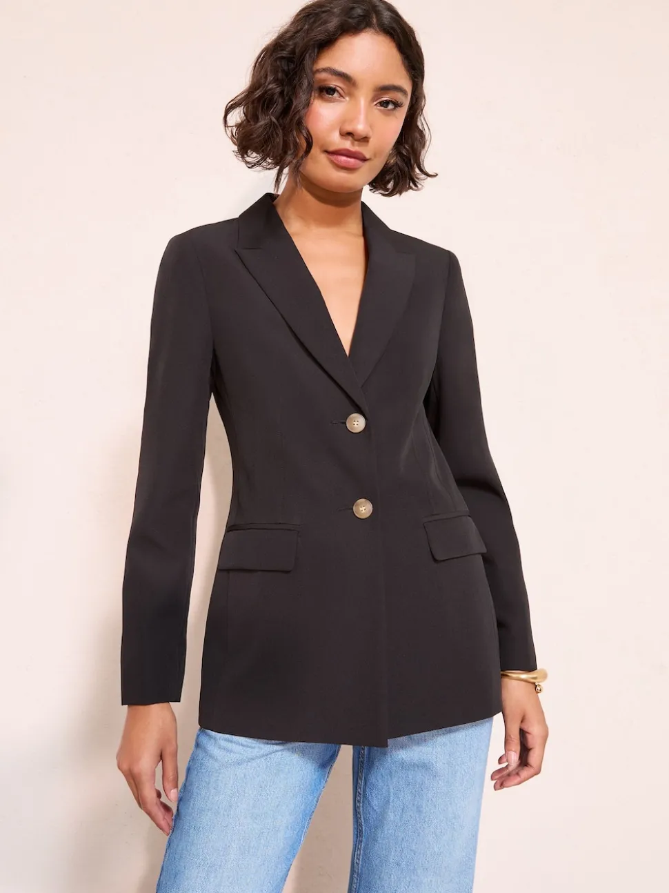 Friends Like These Black Cinched Waist Blazer