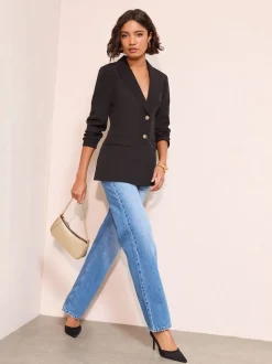 Friends Like These Black Cinched Waist Blazer