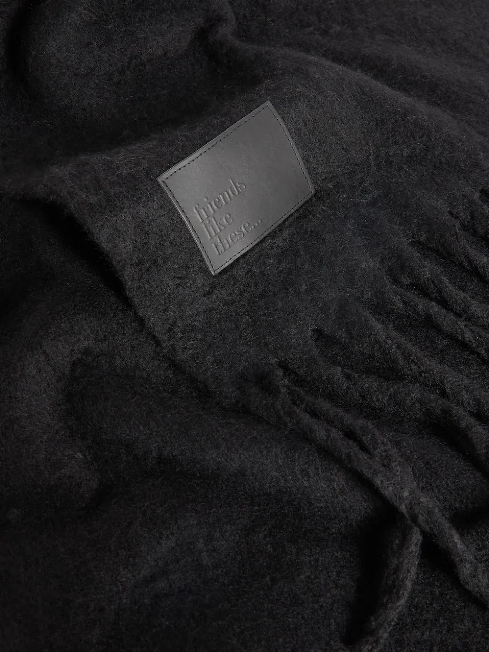 Friends Like These Black Cosy Brushed Blanket Scarf