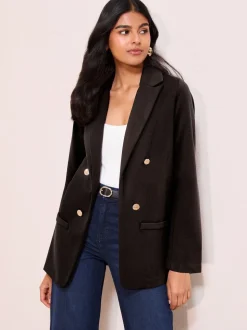 Friends Like These Black Edge To Edge Ponte Tailored Blazer
