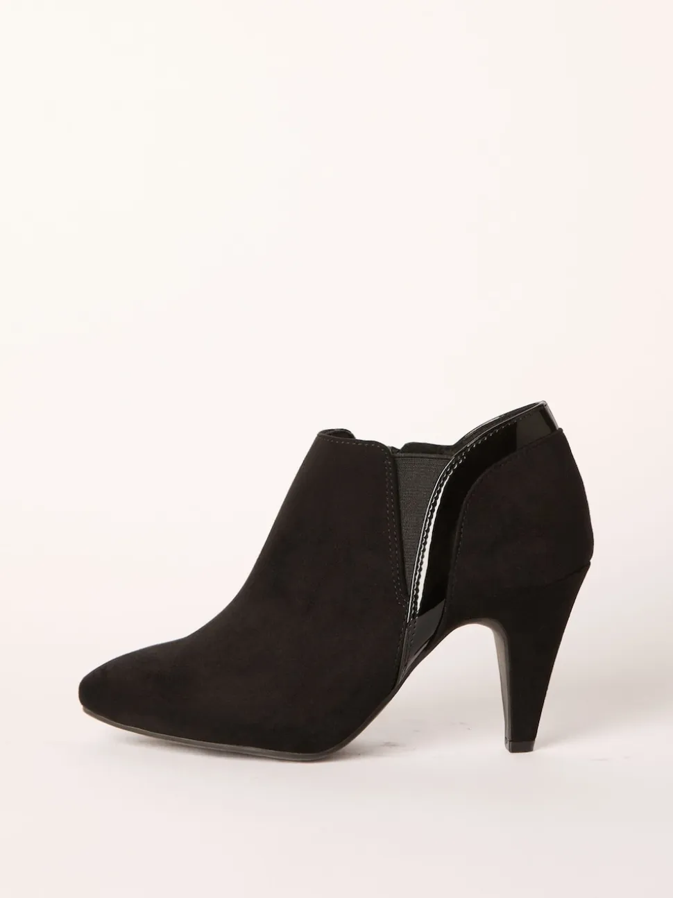 Friends Like These Black Standard fit Mid Heel Mix Material Ankle Boots