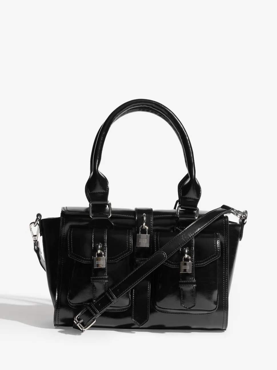 Friends Like These Black Padlock Pocket Bag