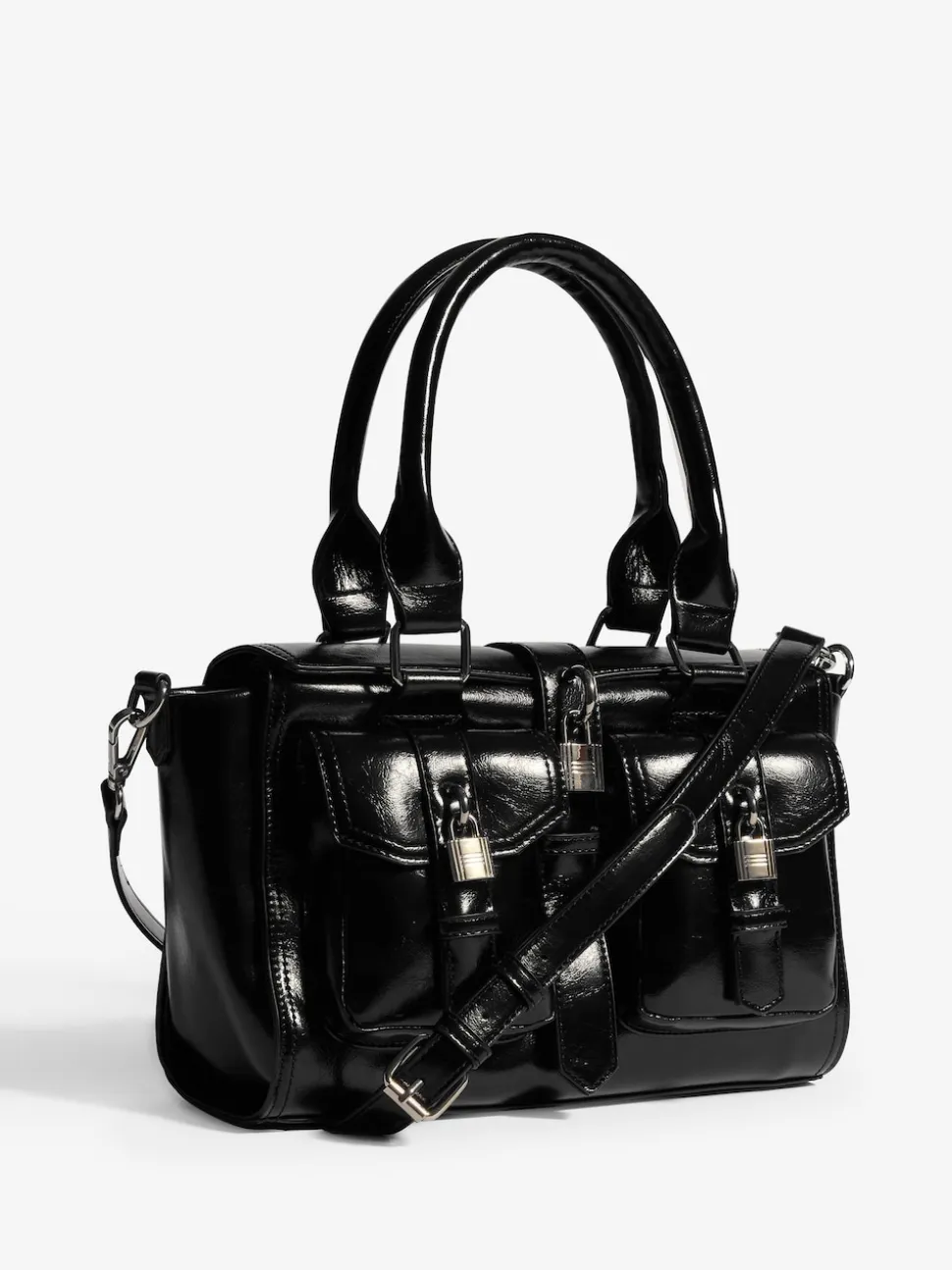 Friends Like These Black Padlock Pocket Bag