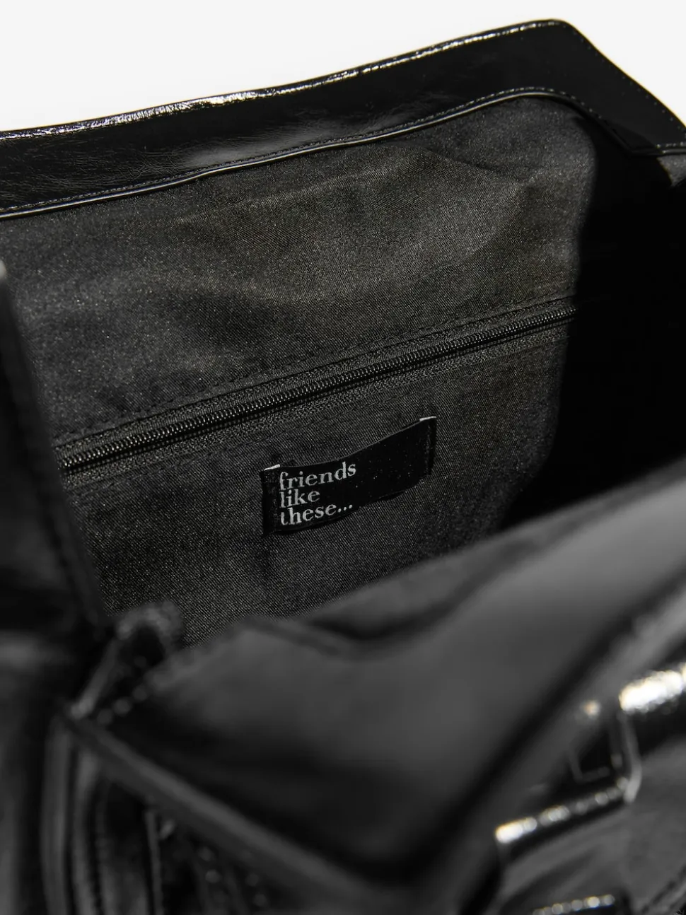 Friends Like These Black Padlock Pocket Bag