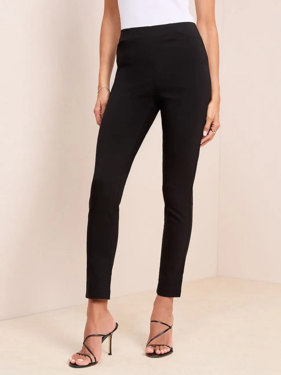 Friends Like These Black Petite Sculpting Stretch Slim Trousers