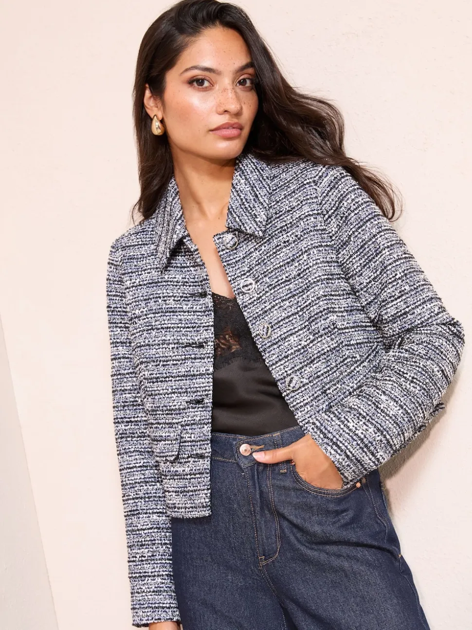 Friends Like These Blue Boucle Trophy Jacket