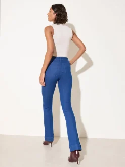 Friends Like These Blue High Waist Pocket Flare Jeans