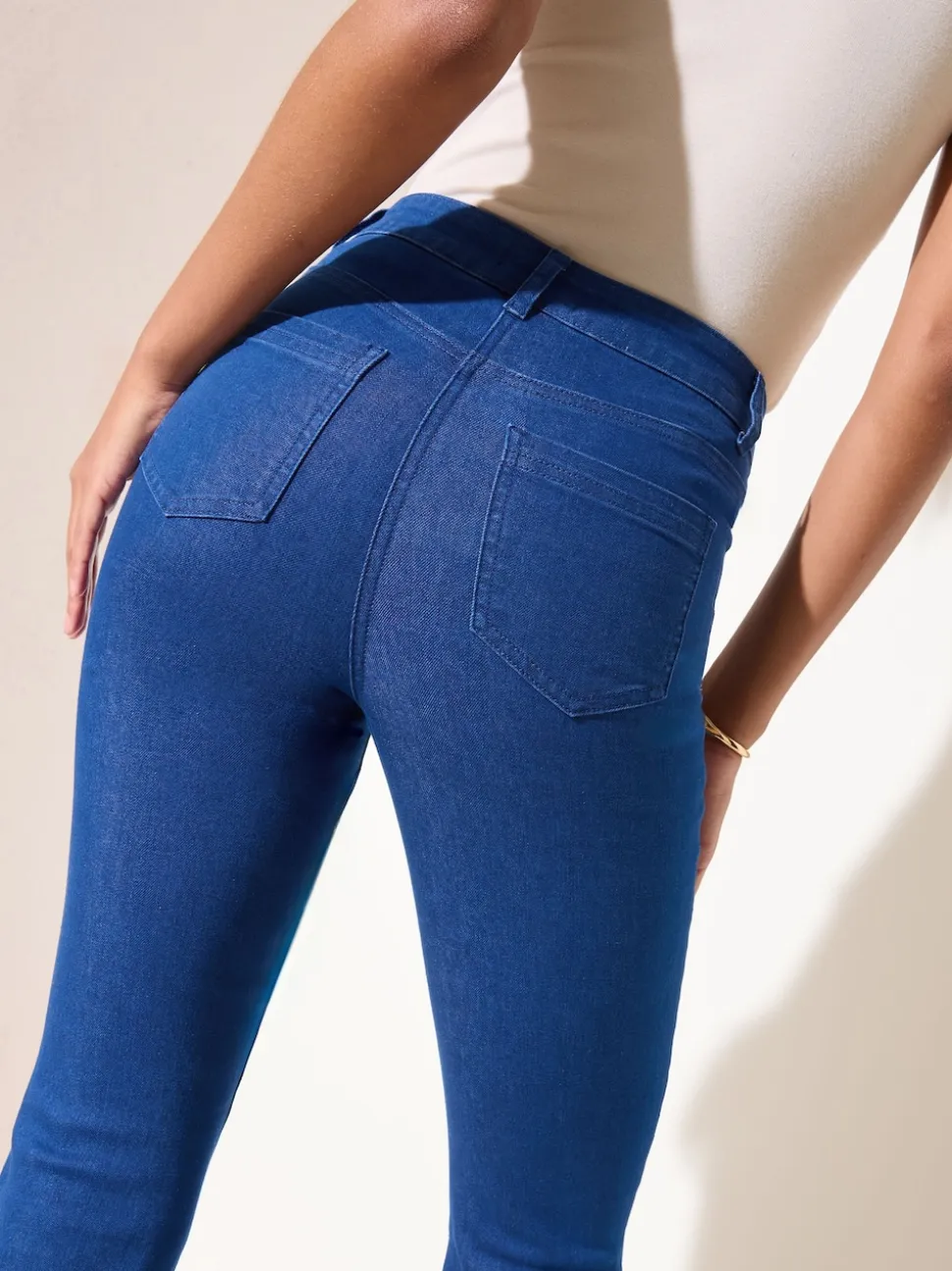 Friends Like These Blue Petite High Waist Pocket Flare Jeans