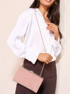 Friends Like These Blush Pink Suedette Occasion Clutch Bag