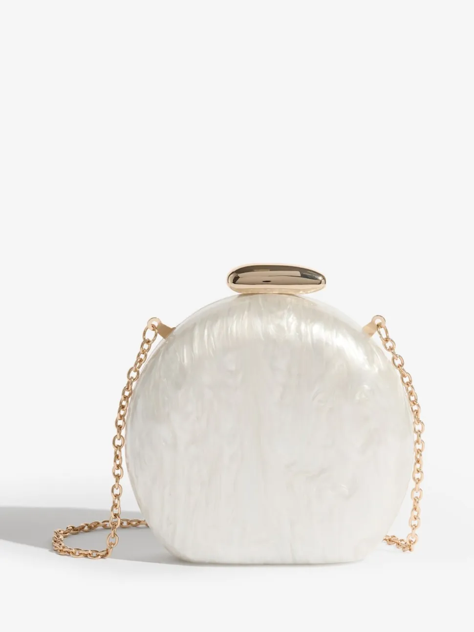 Friends Like These Bridal White Round Acrylic Clutch Bag