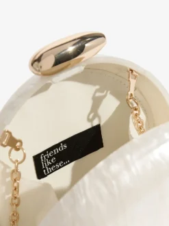 Friends Like These Bridal White Round Acrylic Clutch Bag