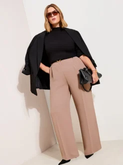 Friends Like These Brown Curve Pull On Side Stripe Trousers