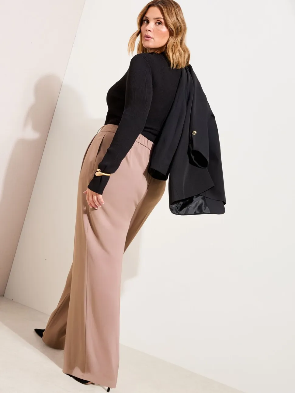Friends Like These Brown Curve Pull On Side Stripe Trousers